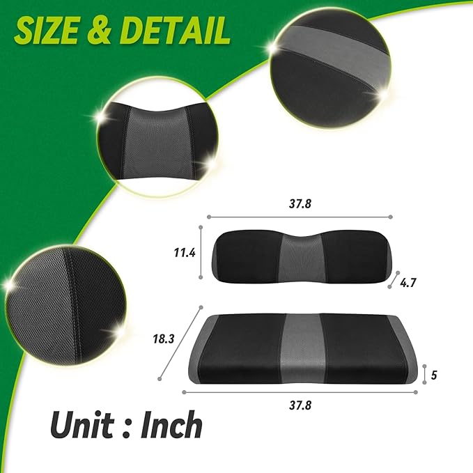 Universal DS Golf Cart Seat Covers Dress UP Older Golf Cart Durable Breathable Material Fit for Club Car DS, Easy to Install, Club CAR DS Front Seat Covers