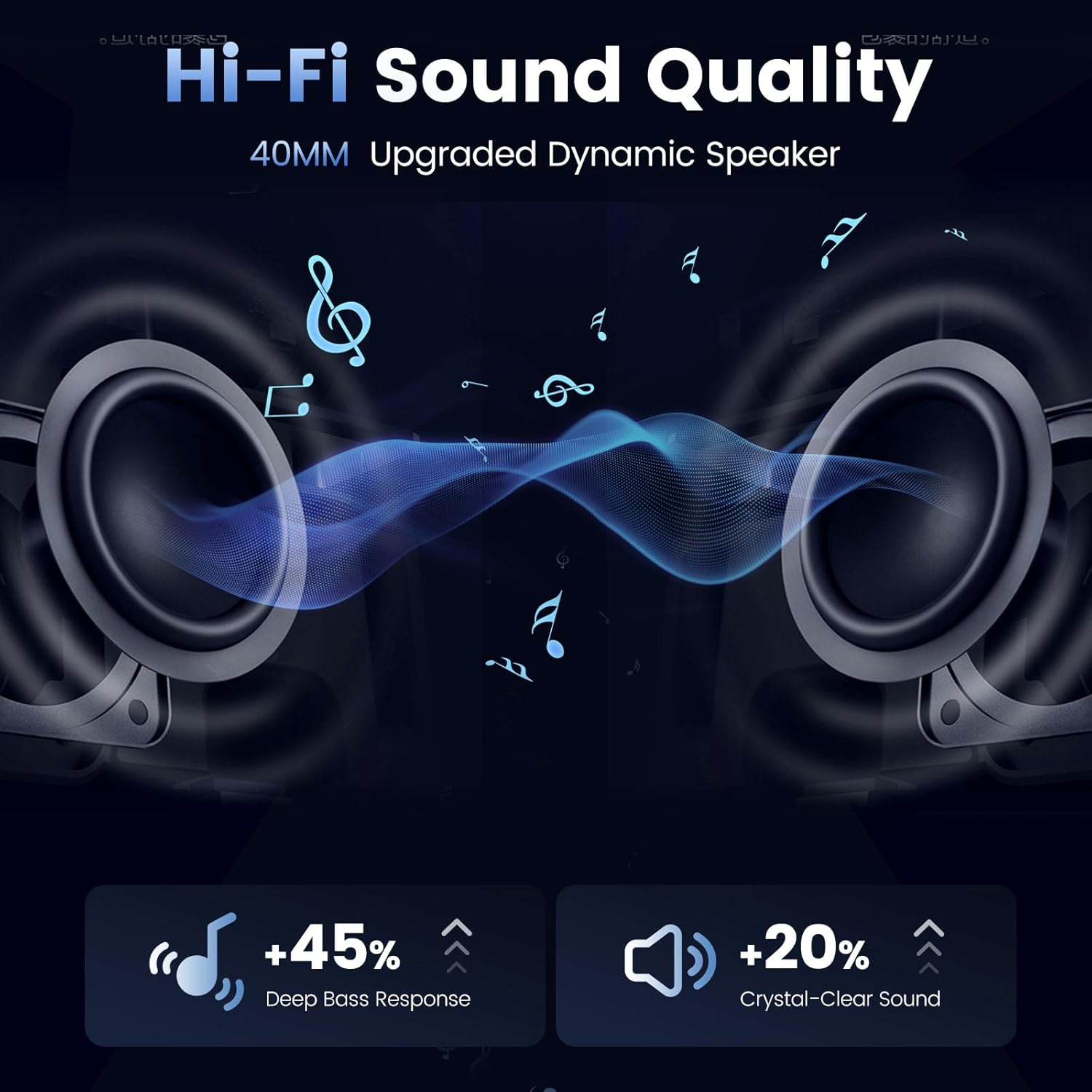 gearelec Bluetooth Headset - Motorcycle Helmet Bluetooth with Upgrade Hi-Fi Speakers, Triple Noise-Reduction/IP65 Waterproof