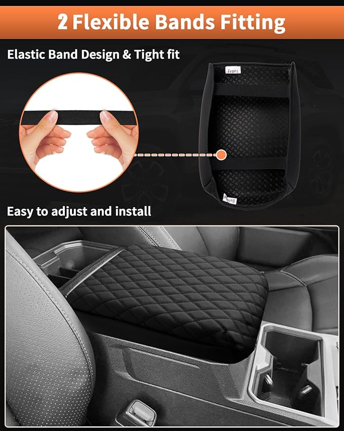 Shademax Custom for 2024 2025 Toyota Tacoma Center Console Cover Armrest Cover for Tacoma Accessories 2026 Armrest Cushion Pad Leather Middle Console Lids Cover Seat Box Protector Anti-Scratch