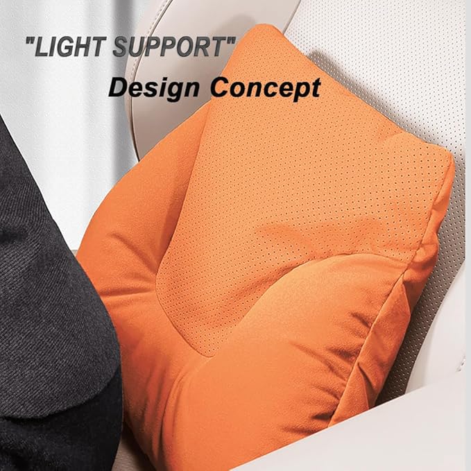 Car Neck Pillow Set for Honda Civic Si 2017 2018 2019 2020 2021 2022 2023 2024 2025, Leather Car Headrest Lumbar Support Waist Backrest Head Support Cushion,Black