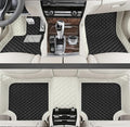 Customize Making Car Floor Mats for 99.99% Sedan SUV Pickup Truck Full Coverage Men Women Cute Leather Protection Pads Non-Slip Floor Liners (White+Gentleman Black)