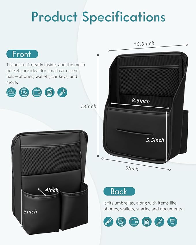FLORICH Car Organizer Storage Between Seats, Leather Seat Organizer Purse Holder Between Seats, Automotive Consoles & Organizers Storage Car Organizer