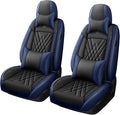 Car Seat Covers Compatible with Toyota Camry 2012-2026 Durable Waterproof Automotive Seat Covers Stretchable, Airbag Compatibility, Premium Nappa Leather(Black Blue, 2 Pcs Front with Pillow)