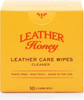 Leather Honey Leather Cleaner Wipes: Clean Leather On-The-Go. Cleaning Wipes for Leather, Faux & Vinyl - Couches, Car Seats, Purses, Shoes, Bags & Tack. Safe for Any Color. 10 Non-Toxic, Ready-to-Use