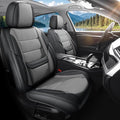 Car Seat Covers Full Set Custom Fit for Ford Maverick 2022-2025 - Premium Faux Leather with Lumbar Support, Breathable, Anti-Slip & Full Wrapping Edge (Black&Gray,Full Set)