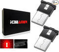 ICBEAMER Mini Smart USB Type-A 2-Pack (Red) | LED Night Light for Car Interior, Trunk, Center Console, Easy Plug-in, Enhance Automotive Ambiance, Ideal for Night Driving