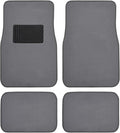 BDK Premium Medium Gray Carpet Floor Mats for Cars - Universal Fit Interior 4-Piece Car Mats Full Set with Vinyl Heel Pad Protector - Cute Car Accessories Interior Floor Covers for SUVs & Trucks