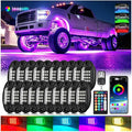 20Pods RGB LED Rock Lights for Trucks Pickup Dually Truck Off-Road, Multicolor Underglow Light Kit with APP/RF Remote Dual Zone, Plug and Play&Pre Wired 12V Vehicle Underbody Accent Light Waterproof