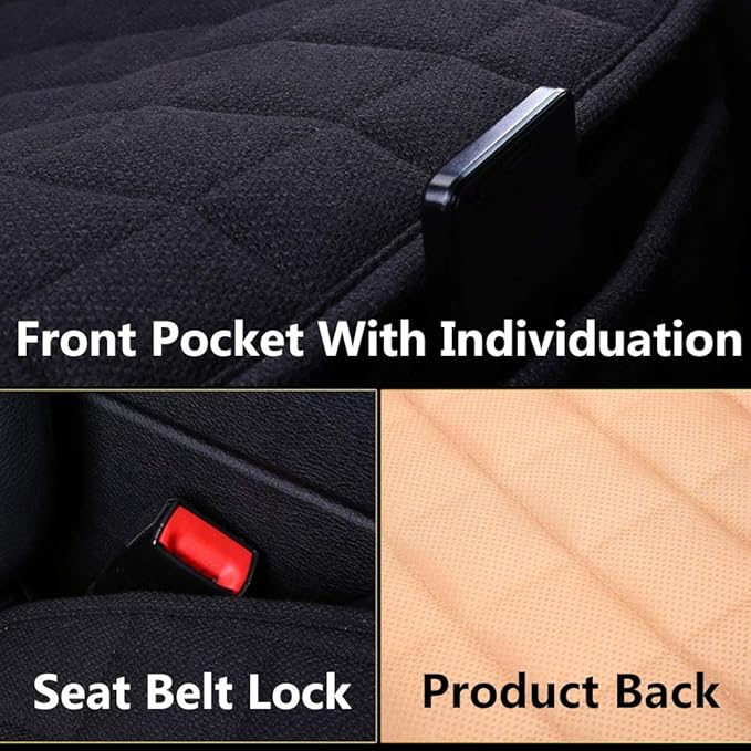 Suninbox Car Seat Cover,Linen Bottom Car Seat Covers,Universal Cloth Car Seat Cushion Cooling Breathable Ventilated Front Seat Only[Gray] Automotive, SUV, Truck, and Van