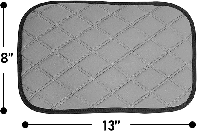 FH Group Neosupreme Gray Diamond Pattern Center Console Pad – Water-Resistant Armrest Cover Protector for Cars, SUVs & Trucks