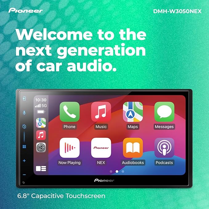 Pioneer DMH-W3050NEX 6.8" Capacitive Touchscreen, Double Din – Wireless & Wired Apple CarPlay & Android Auto, Bluetooth, Backup Camera, Maestro, FLAC, HD Radio, Hi-Volt RCA