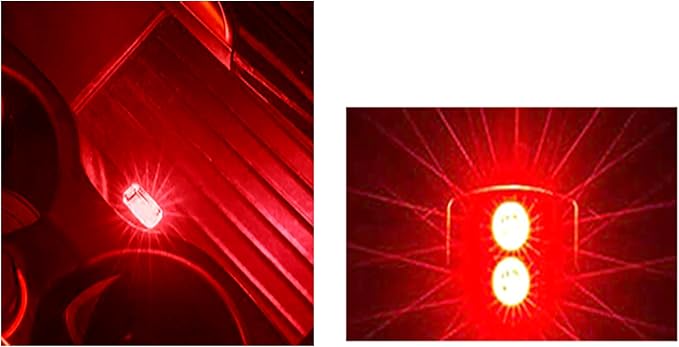 ICBEAMER USB Type-A LED Night Light 2-Pack (Red) | Plug-in Universal Fit Automotive Accessory for Car Interior and Trunk Ambient Atmosphere Lighting