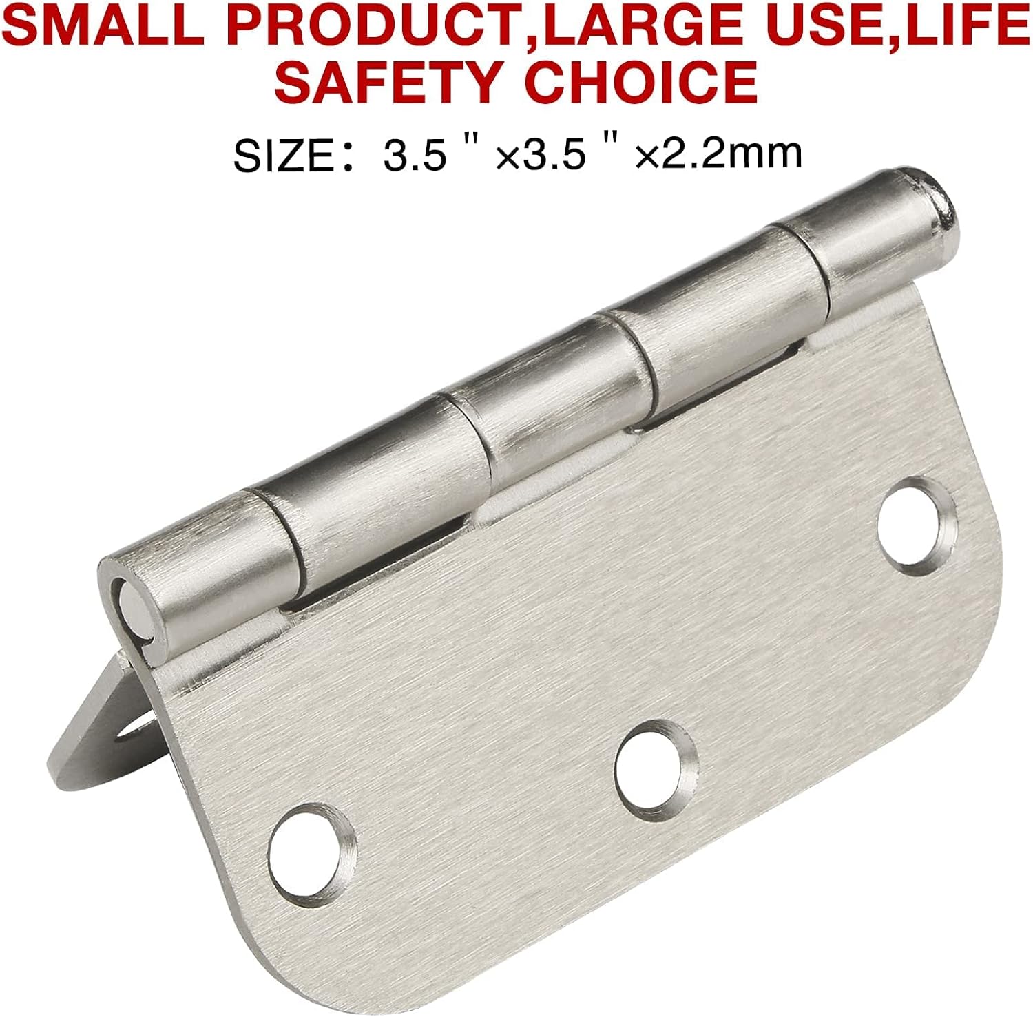 100 Pack Interior Door Hinges Brushed Nickel 3.5 inch x 3 1/2" 5/8" Round Residential Bi-fold Bedroom Standard Hinge for Wood Single/Double Bedroom Doors Silver House Hardware Kit Controls 3 ½"
