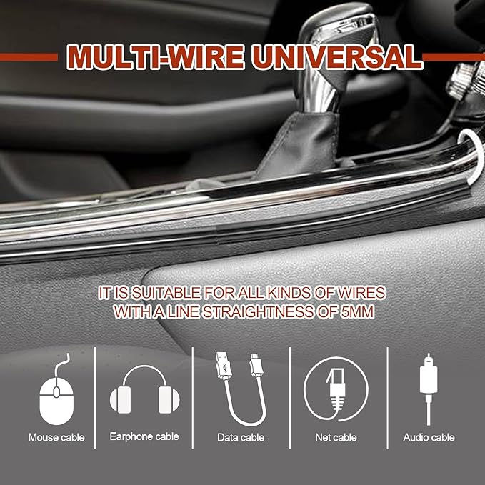 Automobile Concealed Cable Asleeves, Cable Racks, Automobile Power Cord Sleeves, Adhesive Cable Concealers USB Audio Video Conduit Cable Sleeves (4cs)