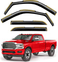 in-Channel Window Rain Guards Fit for Truck Dodge RAM 2500 3500 2019-2025 Crew Cab Extra Durable Window Visors Window Deflectors Vent Visors Vent Shades Car Accessories-4 pcs 2-Q07