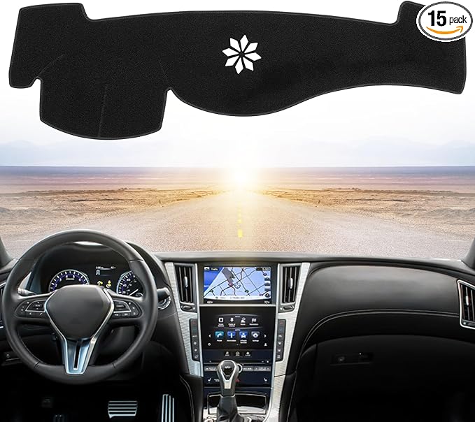 Dashboard Dash Cover Mat Carpet Compatible with 2008-2013 Infiniti G25/G35/G37;2014-2015 Infiniti Q40/Q60.