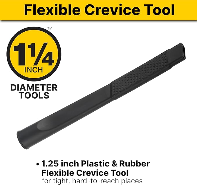 Shop-Vac 9017900 Flexible Crevice Tool, 1.25 Inch Diameter x 12 Inch Length, Accessing Tight Spaces and Corners, (1-Pack)