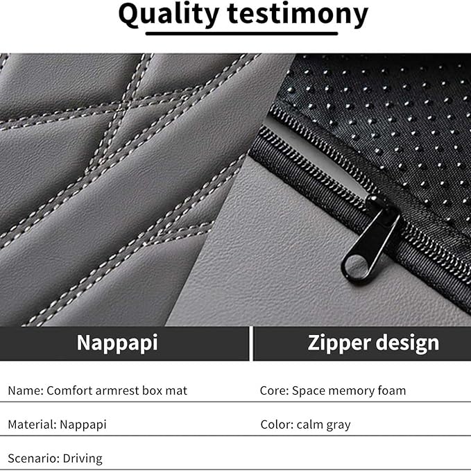Car Armrest Cushion for Jaguar F-Pace 2015-2019 2020 2021 2022 2023 2024 2025, Car Center Console Cover Armrest Pad Soft Leather Car Interior Accessories,Beige