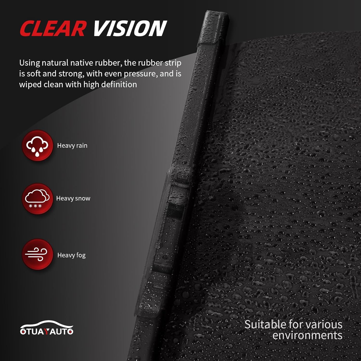 OTUAYAUTO Premium Windshield Wiper Blades - Replacement for Honda Odyssey 2005-2022 - Precision Fit, All-Weather Performance, Front and Rear Wiper Blades, J/U Hook - 26"+22"+16" (Pack of 3)