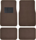BDK MT-100-DB Classic Dark Beige Carpet Floor Mats with Vinyl Heel Pad for Car SUV Truck Van, Universal Fit Front & Rear Liner