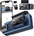 Dash Cam Front Rear Inside, 4K Full HD Dash Camera for Cars, Included 64GB Card, Built-in Wi-Fi, 3” IPS Screen, Night Vision, 170°Wide Angle,Loop Recording, APP Control (3Channel Dashcam+64G)