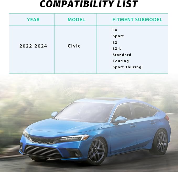 KEWISAUTO Car Wireless Charger for 2022-2025 Honda Civic, Center Console Charging Panel QC PD Fast Phone Charger Pad for Honda Civic 2022 2023 2024 2025 Accessories