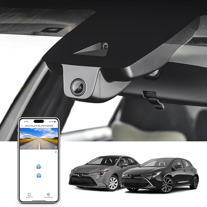 mangoal 4K Dash Cam Custom fit for Toyota Corolla & Hybrid 2020 2021 2022,LE XLE XSE SE,Corolla Hatchback 2019-2022 Gen12 E210 (Model B), Integrated OEM Look, App & WiFi, 64GB Card