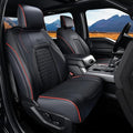 Coverado Seat Covers Full Set for Jeep Wrangler, Waterproof Car Seat Protector for Automotive Truck Seat Custions Custom Fit for 2013-2017 Jeep Wrangler JK Seat Covers for Cars 4 Door(Red Line)