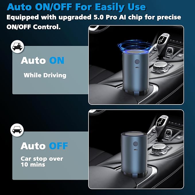 Smart Car Air Freshener, Car Air Freshener Diffuser with 100ml Perfume, Auto On/Off Intelligent, Rechargeable Aroma Diffuser,Auto Two Spray Modes, Cologne Scent, Light Fragrance Type
