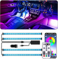 RGB Interior Car LED Strip Lights,72 LED Interior Lights with Smart APP Remote Control,Multicolor Footwell Under Dash Inside Light Kits Music Sync Mode,for Vehicle Internal Car Ambient Lighting Kits