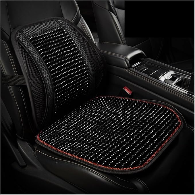 TOMSE Car Seat Chair Back Cushion for BMW X3 G01 2019 2020 2021 2022 2023 2024, Wooden Beads Ventilate Mesh Lumbar Brace Strong Durable Relieve Fatigue Summer Interior Accessories,B-Backrest