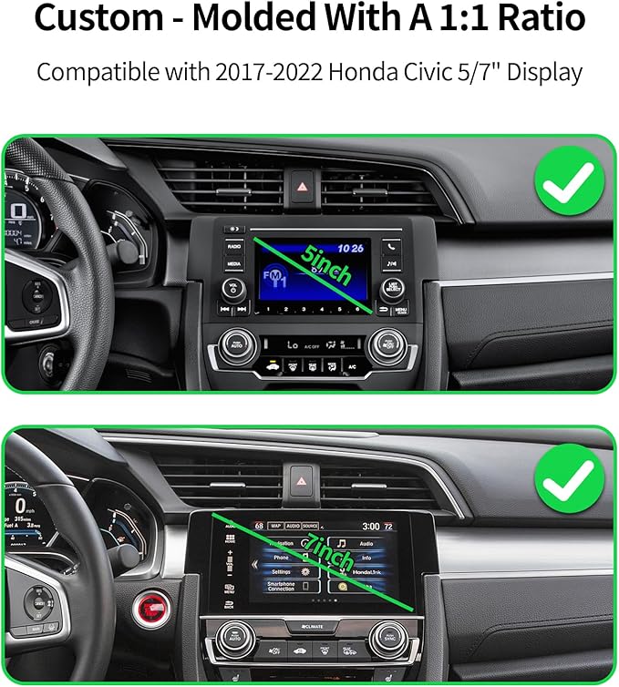 MaserWeller Car Phone Holder for Honda Civic 2016-2021 Accessories 5/7-inch Screen Fixed Clip, 360° Rotation Phone Mount Compatible with MagSafe,Cell Phone Holder that Does Not Affect Air Vent