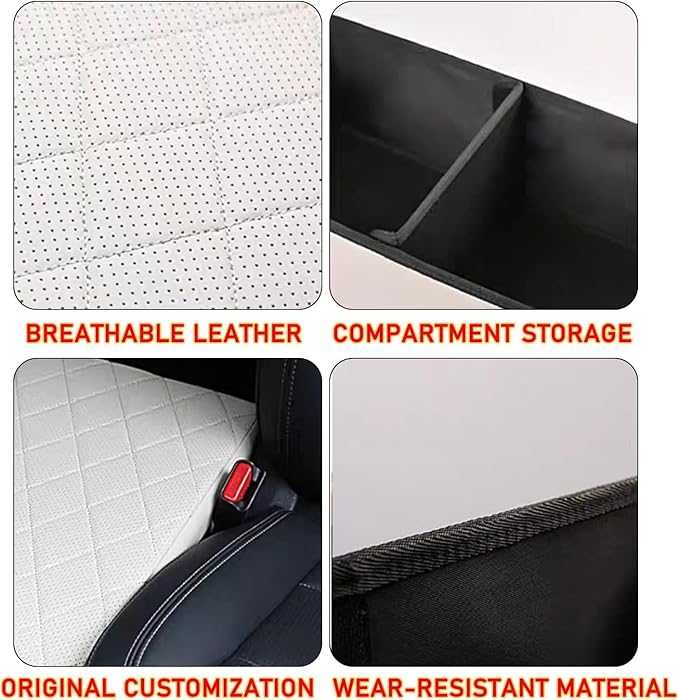 Seat Aisle Storage Box for Ford Explorer 6-Passenger Models – Organizer Rear Seats Passage – Foldable, Easy Installation, for Ford Explorer ST XLT Accessories 2020 to 2025 (Orange)