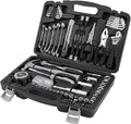 Amazon Basics 131-Piece General Household Hand Tool Set with Storage Case for Home Repair, Portable