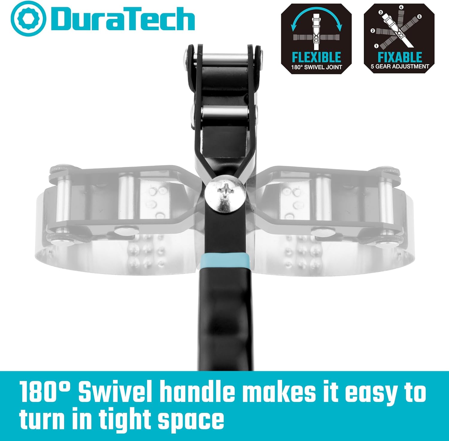 DURATECH Small Swivel Oil Filter Wrench，5 Gear Adjustment Oil Filter Removal Tool Fits Filters 2-3/4" to 3-1/4", Perfect for Car Repair Tools