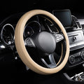 Lord Autofashion Steering Wheel Cover – PU Leather, Non-Slip Rubber Inner, All-Season Comfort – 14.5–15 Inch (Beige 8397)