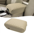 KBH Center Console Armrest Cover for Infiniti QX60 & JX35, Nissan Pathfinder 2013 2014 2015 2016 2017 2018 2019 2020, Vinyl Leather, Middle Console Lid Protector, Custom-fit Accessories, Beige