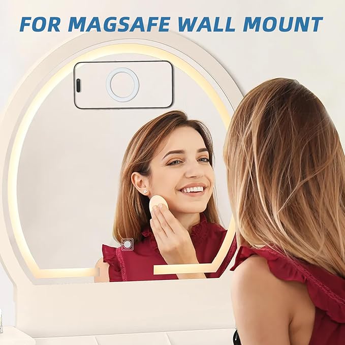 3 Pack Wall Mount Magnetic Phone Holder for iPhone 17/17 Pro/17 Pro Max/Air/16 15 14 13 12 Pro Max Plus mini, Hands-Free Magnet Shower Mirror Cell Phone Holder/Car Sticker Phone Stand, White