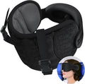 Travel Pillows for Airplanes, Airplane Pillow for Long Flight Car Road Trip, Airplane Head Strap with Sleep Eye Mask, 360° Support Headrest, Stop Bobblehead Travel Neck Pillow, Mottled Black