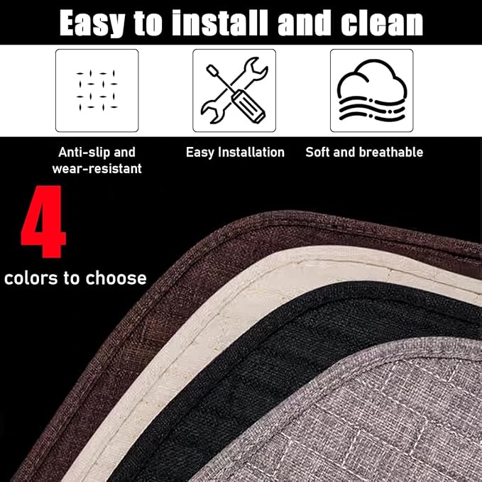 2PCS Car Seat Bottom Cover Pad, Comfortable Auto Front Seat Button Cushion Pad with Pocket, Breathable Vehicle Seat Protector Mat, Universal Truck SUV Van Car Accessories (Beige)