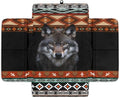 Wanyint Aztec Wolf Black Car Center Console Cover Scratch Resistant Armrest Seat Box Cover with Organizer Pockets Console Lid Protector Cushion Fit for Most Cars Vehicles SUVs