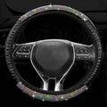 Bling Steering Wheel Cover, Crystal Rhinestone Diamond Steering Cover Universal, 14.3-15.2 Inch Car Steering Wheel Protector for Women or Girls, Easy Installation and Cleaning(Multicolor)