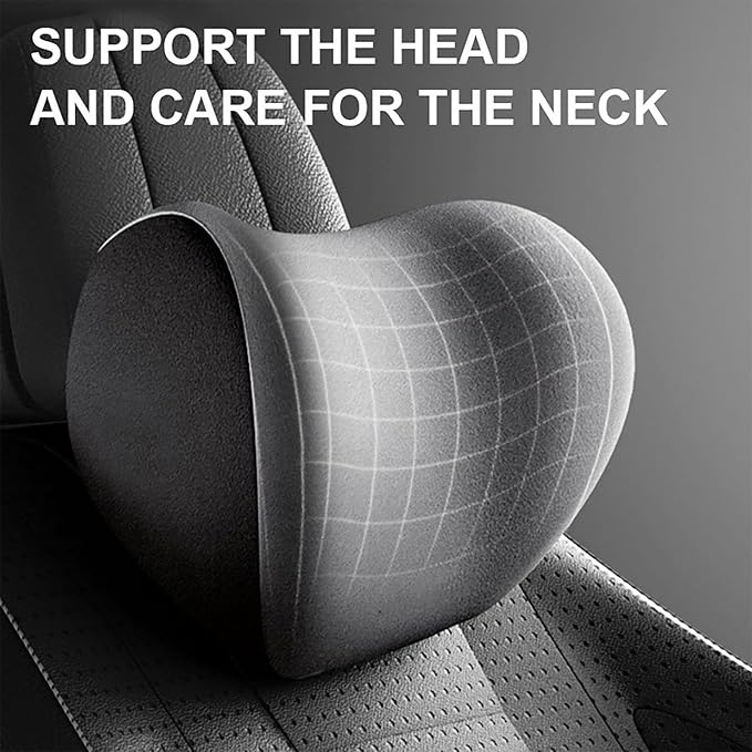 Car Back Support Neck Pillow for Ford F-250 2000-2024, Comfortable Soft Car Seat Headrest Neck Rest Cushion Lumbar Support Pillow with Adjustable Strap,Black