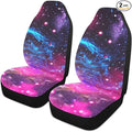 Galaxy Car Seat Covers Set of 2,Deep Space Abstract Natural Universe Blue Purple Galaxy Stars Universal Auto Front Seat Protector for Women Men Nebula Design Car Accessories Fit for Car Truck