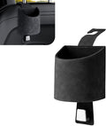 Car Headrest Cup Holder Organizer, Faux Leather Suede 2-in-1 Backseat Drink Holder with Hooks, Stable Spill-Resistant Storage for Drinks Bottles Bags, Universal Auto Interior Accessory (Black)