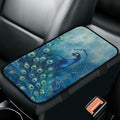 Blue Peacock Armrest Cover Full Coverage Car Arm Rest Cushion Washable Middle Console Lid Cover Pad Protector Elbow Universal Fits Most Cars, SUVs, Trucks and Vans