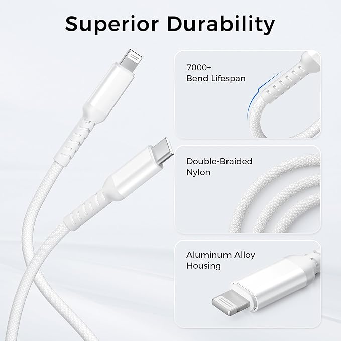 Basesailor USB C to Lightning Charger Cable 10FT with USB A Adapter,USB Type C Fast Charging Power Cord for Apple iPhone 14 13 12 11 Mini Pro Max Plus,XS XR X 8 7 6 5 SE,iPad 8 9 8th 9th Generation