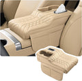 Car Armrest Storage Box for Cadillac SRX 2004–2016 2013 2014 2015, Sport-Style Center Console Organizer with Side Pocket, PU Leather Armrest Cushion, Elbow Support Pad,D Beige