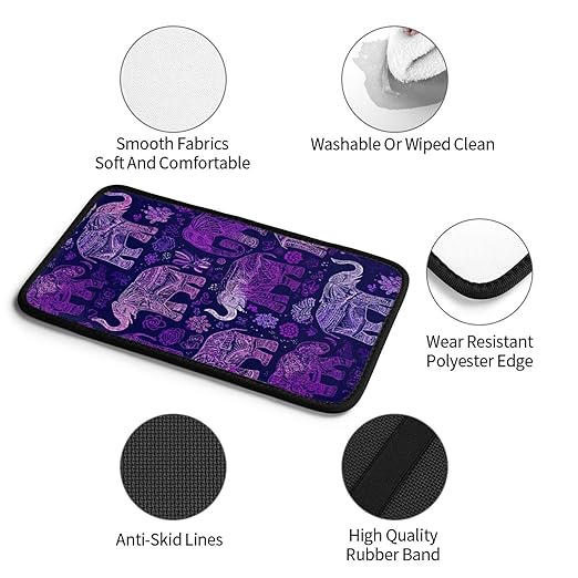 Purple Elephant Car Auto Armrest Cushion Cover Accessories Center Console Seat Box Pad Protector Universal Decoration for Most Vehicle SUV Truck