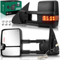 YHTAUTO Power Adjusted Heated Towing Mirrors Fit Toyota Tundra 07-21, Sequoia 08-17, Arrow & Turn Signal & Backup Running Light, w/Blind Spot Detection, Telescoping Driver Passenger Side Car Mirrors